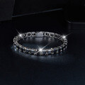wholesale S925 silver plated with 18k gold, 55mm black pagoda-cut moissanite unisex hip-hop style viral bracelet-0-2