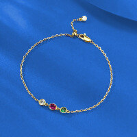 wholesale S925 silver three-color diamond bubble bracelet in red, green, and white, versatile and elegant, designed for cross-border live streaming by Zhuozhifan Jewelry-B173 Three Color Diamonds Pull-out adjustable