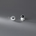 wholesale S925 Silver Korean-style Synthetic Cat's Eye Stone Astronaut Earrings Star Asymmetric Women's Earrings M02367-0-2