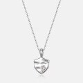 wholesale S925 sterling silver fashion minimalist versatile shield necklace, elegant niche jewelry, lightweight luxury style collarbone chain accessory wholesale-0-2