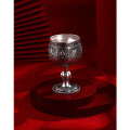 wholesale 999 Silver Eight Auspicious Patterns Goblet, High-Stemmed Cup for White Wine, Vintage-Antique Home Barware-0-0