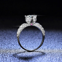 Silver Moissanite Ring Angel Wings-1 carat (empty)  11 yards