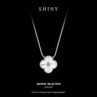 Metal Pendant Four-Leaf Clover Necklace 2025 New for Her-S925 sterling silver + 10-point moissanite