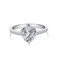 wholesale S925 Sterling Silver Ring for Women, Designed with Unique Heart-Shaped High-Carbon Diamond, Fashionable and Lightly Luxurious Statement Ring for Versatile Styling-0-4