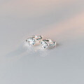wholesale S925 Silver Heart-shaped Single Diamond Ear Studs Korean Version Small Fresh Minimalist and Compact Colored Diamond Ear Accessories M00235-0-10