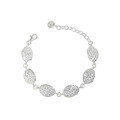 wholesale S925 Sterling Silver 216 Korean Version Ins Niche Light Luxury Design Minimalist Versatile Leaf Texture Women's Bracelet-0-4