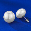 wholesale 925 Silver Full-Body New 16mm Pearl Ear Studs European and American Women's Earrings-0-3