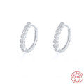 wholesale S925 Sterling Silver Circle with Diamonds, Minimalist INS Style Ear Clasp, Amazon Hot-Selling Light Luxury Earrings-0-10