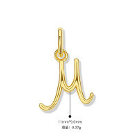 wholesale 925 Sterling Silver Irregular English Letter Pendant Ins Necklace For Women-M-Single Pendant/Gold