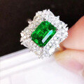 wholesale 925 silver jewelry fashion commuting emerald green zircon vintage bride marquise diamond ring for women-0-3