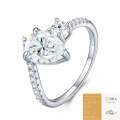 Sterling Silver Customizable Stackable Moissanite Women's Rings-0-10