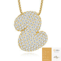 925 Silver Gold-Plated Letter Pendant Choker Necklace for Women-The letter Z (including GRA certificate)