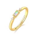 wholesale Gold-plated 925 Silver New Japanese Exquisite Small Opal Ring Fashion OL Ring for Dropshipping-0-4
