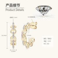 Sterling Silver Exaggerated European Cross-border Earrings with Moissanite Stars [Clearance Free Shipping]-Style R [Clearance Sale - Free Shipping] Gold  925 Silver