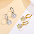 wholesale S925 Sterling Silver Micro-Inlaid Zirconia Flower Ear Hoop with Clasp, Fashionable Fresh and Sweet Little Chanel Style Five-Leaf Clover Earring-0-0