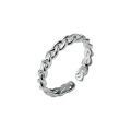wholesale S925 Sterling Silver Minimalist Ins Style Braided Ring for Women Adjustable Index Finger Ring R01265-0-4