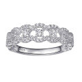 Sterling Silver Moissanite Openwork Lace Stackable Ring-0-3