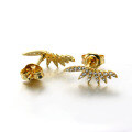 wholesale Gold Plated 925 Silver Winter New Simple and Stylish Zircon Ear Studs, Wholesale from Manufacturer-0-4