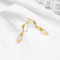 wholesale 9K Gold Metal Material, Yili Jewelry Source Wholesale Manufacturer of Jewelry, Japanese-style Small and Fresh Mori Series White Topaz and White Zircon Earrings-0-1