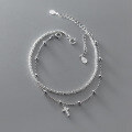 wholesale S925 Sterling Silver Temperament Bracelet Korean Version Full of Star Light Beads Cross Sweet Summer Hand Accessories S4861-0-0