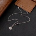 wholesale Metal S925 crown smile necklace women's collarbone chain Korean version sweater ins minimalist style fashion retro personality internet celebrity hip-hop-0-0