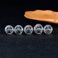 wholesale Metal material natural white crystal carved faceless Buddha round bead handmade DIY crystal bead Buddhist prayer beads accessories matching bead-0-3