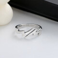 wholesale S925 Sterling Silver Creative Minimalist Lightning Design Open Ring Korean Japanese Style Ins Cold Tone Index Finger Ring-0-1
