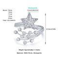 High-Version 925 Silver Moissanite Star Ring, Customizable, Fashion Hot-Sale, Fade-Resistant-0-0