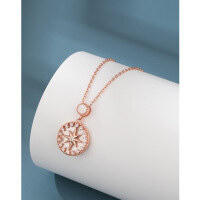 wholesale 925 Sterling Silver Eight-Pointed Star Necklace for Women, Korean and Japanese Style, Small and Unique, Minimalist White Mother-of-Pearl Pendant Collarbone Chain, Luxurious and High-End-Eight-pointed star rose gold necklace>925 silver