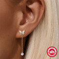 wholesale S925 Sterling Silver Classic Star and Moon Diamond Earrings, Versatile Butterfly and Teardrop Designs-0-2
