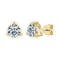 S925 Silver 1-Carat Solitaire Moissanite Light Luxury Minimalist Stud Earrings-0-3
