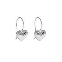 wholesale S925 Sterling Silver Korean Version INS Minimalist Niche Design Geometric Heart Versatile Textured Earrings for Women-Platinum 925 silver