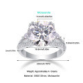 S925 Silver Exaggerated Stackable Moissanite Ring, Tarnish-Resistant, Light Luxury High-End-0-0
