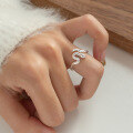 wholesale S925 Sterling Silver Snake Coiled Index Finger Ring Open Adjustable Animal Ring J8128-0-3
