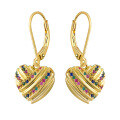 wholesale 925 Silver European and American Fashion Colorful Zircon Heart Earrings for Women, Versatile High-end Jewelry Wholesale-0-4