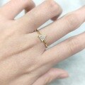 wholesale S925 Sterling Silver Triangle Geometry Ins Style Moissanite Golden Dawn Series Small Ring Plain Circle Ring-0-3