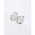wholesale 925 Sterling Silver European and American Vintage Mother-of-Pearl Earrings for Women, Minimalist Small Design with High-End Elegance-0-1