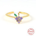 wholesale S925 Sterling Silver Miniature Diamond Fruit Ring, a trendy and creative INS-style ring, popular in Europe and America-0-3