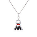 wholesale Silver small ghost necklace women's minimalist collarbone chain niche unique cute cartoon playful pendant Halloween hip-hop accessory-0-4