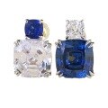 wholesale S925 Sterling Silver New Fashion OL Square Blue and White Zircon Earrings for Women, Cross-Border Best-Seller-0-4