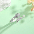 wholesale S925 Sterling Silver Snake Ring for Women, Ins Minimalist Style, Niche Luxury High-End European and American Statement Ring, Cross-Border Bestseller Trendy-0-3