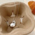 wholesale S925 Sterling Silver Korean Style Dough Pendant Necklace for Women, Small Batch Design, Luxury Minimalist Collarbone Chain with a Premium Feel-0-2