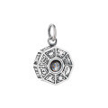 wholesale S990 Silver Ethnic Style Bagua Diagram Design Six-Character Mantra Prajna Paramita Heart Sutra DIY Pendant-0-4