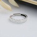 wholesale S925 Sterling Silver Irregular Smooth Concave Creative Edge Letter Ring Minimalist Versatile Index Finger Ring-0-1