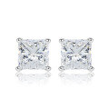 wholesale 925 Sterling Silver High-End Three-Piece Jewelry Set Necklace Ring T-Square Stackable Ring Set Square Zircon Earrings-0-6