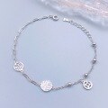 wholesale S925 Sterling Silver Maker's Bestseller Round Bead Wealth-Attracting Diamond-Inlaid Blessing Bracelet, Fashionable Minimalist Niche Design Gift for Women-0-0