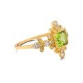 wholesale S925 silver gold-plated light luxury vintage court-style women's ring with natural peridot jewelry, factory direct wholesale-0-3