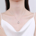 S925 Silver Flower Micro-Set D Color Moissanite Necklace-0-2