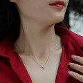 wholesale S925 Silver Cross-Border Simple and Fashionable Light Luxury Necklace, High-End Feel, Exquisite Craftsmanship, Popular Moissanite Necklace in Europe and America-0-3