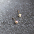 wholesale 9K Gold Full 36mm Diamond Ball 3D Small Round Zircon Goddess Style Internet-Famous Mini Stud Earrings-0-1